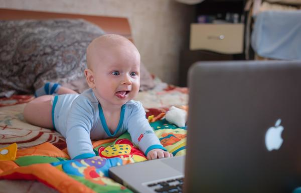 Baby and Laptop